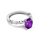 4 - Laila 2.20 ctw Amethyst Oval Shape (9x7 mm) Hidden Halo Engagement Ring 