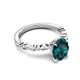 4 - Laila 2.90 ctw London Blue Topaz Oval Shape (9x7 mm) Hidden Halo Engagement Ring 