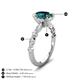 5 - Laila 2.90 ctw London Blue Topaz Oval Shape (9x7 mm) Hidden Halo Engagement Ring 