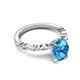 4 - Laila 2.90 ctw Blue Topaz Oval Shape (9x7 mm) Hidden Halo Engagement Ring 