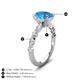 5 - Laila 2.90 ctw Blue Topaz Oval Shape (9x7 mm) Hidden Halo Engagement Ring 