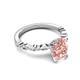 4 - Laila 2.11 ctw Morganite Oval Shape (9x7 mm) Hidden Halo Engagement Ring 