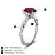 5 - Laila 2.80 ctw Rhodolite Garnet Oval Shape (9x7 mm) Hidden Halo Engagement Ring 