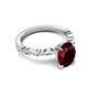 4 - Laila 2.70 ctw Red Garnet Oval Shape (9x7 mm) Hidden Halo Engagement Ring 