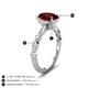 5 - Laila 2.70 ctw Red Garnet Oval Shape (9x7 mm) Hidden Halo Engagement Ring 