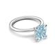 5 - Morgan 1.88 ctw Oval Shape Aquamarine (9x7 mm) with Prong Studded Diamond Solitaire Plus Engagement Ring 