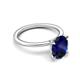 5 - Morgan 2.63 ctw Oval Shape Blue Sapphire (9x7 mm) with Prong Studded Diamond Solitaire Plus Engagement Ring 