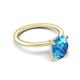 5 - Morgan 2.53 ctw Oval Shape Blue Topaz (9x7 mm) with Prong Studded Diamond Solitaire Plus Engagement Ring 