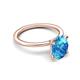 5 - Morgan 2.53 ctw Oval Shape Blue Topaz (9x7 mm) with Prong Studded Diamond Solitaire Plus Engagement Ring 