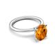 5 - Morgan 1.83 ctw Oval Shape Citrine (9x7 mm) with Prong Studded Diamond Solitaire Plus Engagement Ring 