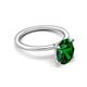 5 - Morgan 1.78 ctw Oval Shape Created Emerald (9x7 mm) with Prong Studded Diamond Solitaire Plus Engagement Ring 