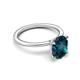 5 - Morgan 2.53 ctw Oval Shape London Blue Topaz (9x7 mm) with Prong Studded Diamond Solitaire Plus Engagement Ring 