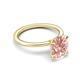 5 - Morgan 1.74 ctw Oval Shape Morganite (9x7 mm) with Prong Studded Diamond Solitaire Plus Engagement Ring 