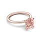 5 - Morgan 1.74 ctw Oval Shape Morganite (9x7 mm) with Prong Studded Diamond Solitaire Plus Engagement Ring 