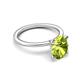 5 - Morgan 2.13 ctw Oval Shape Peridot (9x7 mm) with Prong Studded Diamond Solitaire Plus Engagement Ring 