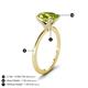 4 - Morgan 2.13 ctw Oval Shape Peridot (9x7 mm) with Prong Studded Diamond Solitaire Plus Engagement Ring 