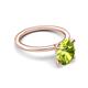 5 - Morgan 2.13 ctw Oval Shape Peridot (9x7 mm) with Prong Studded Diamond Solitaire Plus Engagement Ring 