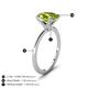 4 - Morgan 2.13 ctw Oval Shape Peridot (9x7 mm) with Prong Studded Diamond Solitaire Plus Engagement Ring 