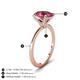 4 - Morgan 2.23 ctw Oval Shape Pink Tourmaline (9x7 mm) with Prong Studded Diamond Solitaire Plus Engagement Ring 