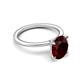 5 - Morgan 2.33 ctw Oval Shape Red Garnet (9x7 mm) with Prong Studded Diamond Solitaire Plus Engagement Ring 