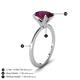 4 - Morgan 2.43 ctw Oval Shape Rhodolite Garnet (9x7 mm) with Prong Studded Diamond Solitaire Plus Engagement Ring 