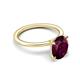 5 - Morgan 2.43 ctw Oval Shape Rhodolite Garnet (9x7 mm) with Prong Studded Diamond Solitaire Plus Engagement Ring 