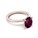 5 - Morgan 2.43 ctw Oval Shape Rhodolite Garnet (9x7 mm) with Prong Studded Diamond Solitaire Plus Engagement Ring 