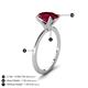 4 - Morgan 2.63 ctw Oval Shape Created Ruby (9x7 mm) with Prong Studded Diamond Solitaire Plus Engagement Ring 