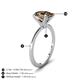 4 - Morgan 1.88 ctw Oval Shape Smoky Quartz (9x7 mm) with Prong Studded Diamond Solitaire Plus Engagement Ring 