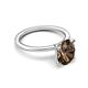 5 - Morgan 1.88 ctw Oval Shape Smoky Quartz (9x7 mm) with Prong Studded Diamond Solitaire Plus Engagement Ring 