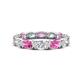 1 - Abigail 2.59 ctw Oval Shape Pink Sapphire and Lab Grown Diamond Comfort Fit Eternity Band 