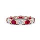 1 - Abigail 2.80 ctw Oval Shape Ruby and Lab Grown Diamond Comfort Fit Eternity Band 