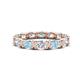 1 - Abigail 2.10 ctw Oval Shape Aquamarine and Lab Grown Diamond Comfort Fit Eternity Band 