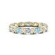 1 - Abigail 2.10 ctw Oval Shape Aquamarine and Lab Grown Diamond Comfort Fit Eternity Band 