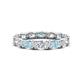 1 - Abigail 2.10 ctw Oval Shape Aquamarine and Lab Grown Diamond Comfort Fit Eternity Band 