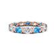 1 - Abigail 2.45 ctw Oval Shape Blue Topaz and Lab Grown Diamond Comfort Fit Eternity Band 