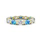 1 - Abigail 2.45 ctw Oval Shape Blue Topaz and Lab Grown Diamond Comfort Fit Eternity Band 