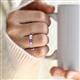 2 - Abigail 2.24 ctw Oval Shape Amethyst and Lab Grown Diamond Comfort Fit Eternity Band 