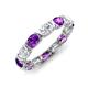 3 - Abigail 2.24 ctw Oval Shape Amethyst and Lab Grown Diamond Comfort Fit Eternity Band 