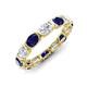 3 - Abigail 2.59 ctw Oval Shape Blue Sapphire and Lab Grown Diamond Comfort Fit Eternity Band 