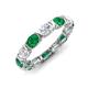 3 - Abigail 2.31 ctw Oval Shape Emerald and Lab Grown Diamond Comfort Fit Eternity Band 