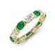 3 - Abigail 2.31 ctw Oval Shape Emerald and Lab Grown Diamond Comfort Fit Eternity Band 