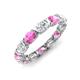 3 - Abigail 2.59 ctw Oval Shape Pink Sapphire and Lab Grown Diamond Comfort Fit Eternity Band 