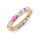 3 - Abigail 2.59 ctw Oval Shape Pink Sapphire and Lab Grown Diamond Comfort Fit Eternity Band 