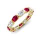 3 - Abigail 2.80 ctw Oval Shape Ruby and Lab Grown Diamond Comfort Fit Eternity Band 