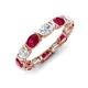 3 - Abigail 2.80 ctw Oval Shape Ruby and Lab Grown Diamond Comfort Fit Eternity Band 