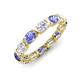 3 - Abigail 2.45 ctw Oval Shape Tanzanite and Lab Grown Diamond Comfort Fit Eternity Band 