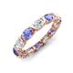 3 - Abigail 2.45 ctw Oval Shape Tanzanite and Lab Grown Diamond Comfort Fit Eternity Band 