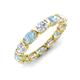 3 - Abigail 2.10 ctw Oval Shape Aquamarine and Lab Grown Diamond Comfort Fit Eternity Band 