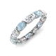 3 - Abigail 2.10 ctw Oval Shape Aquamarine and Lab Grown Diamond Comfort Fit Eternity Band 